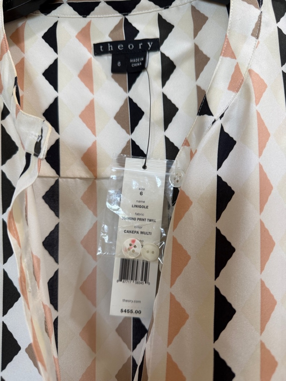 Theory Long sleeve button, Front midi business dress 6 NWT - Picture 5 of 6